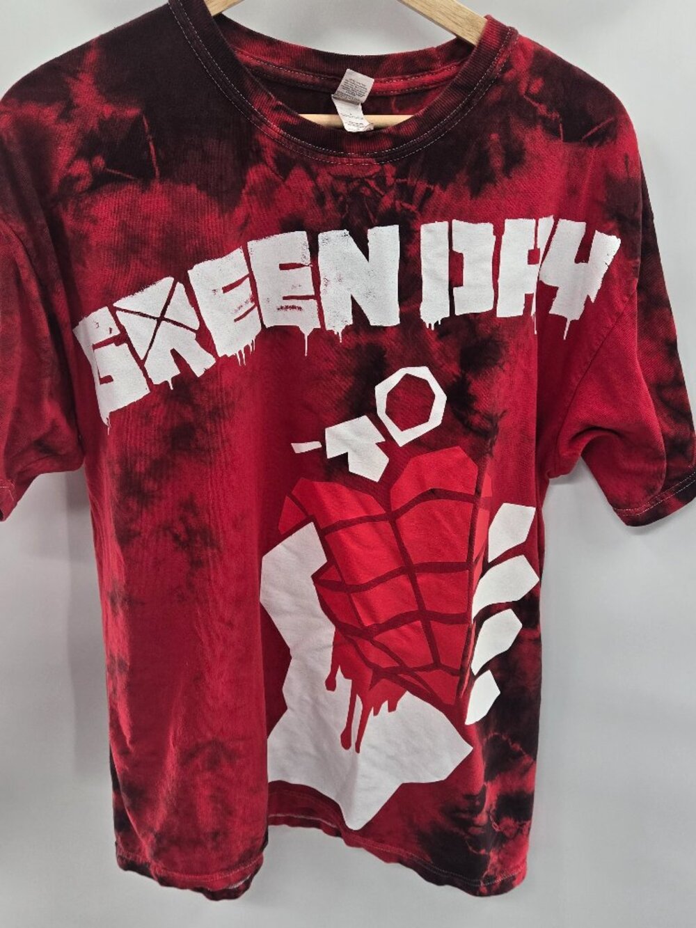 Green Day Red American Idiot 100% Cotton Graphic Band Short Sleeve T-Shirt Large